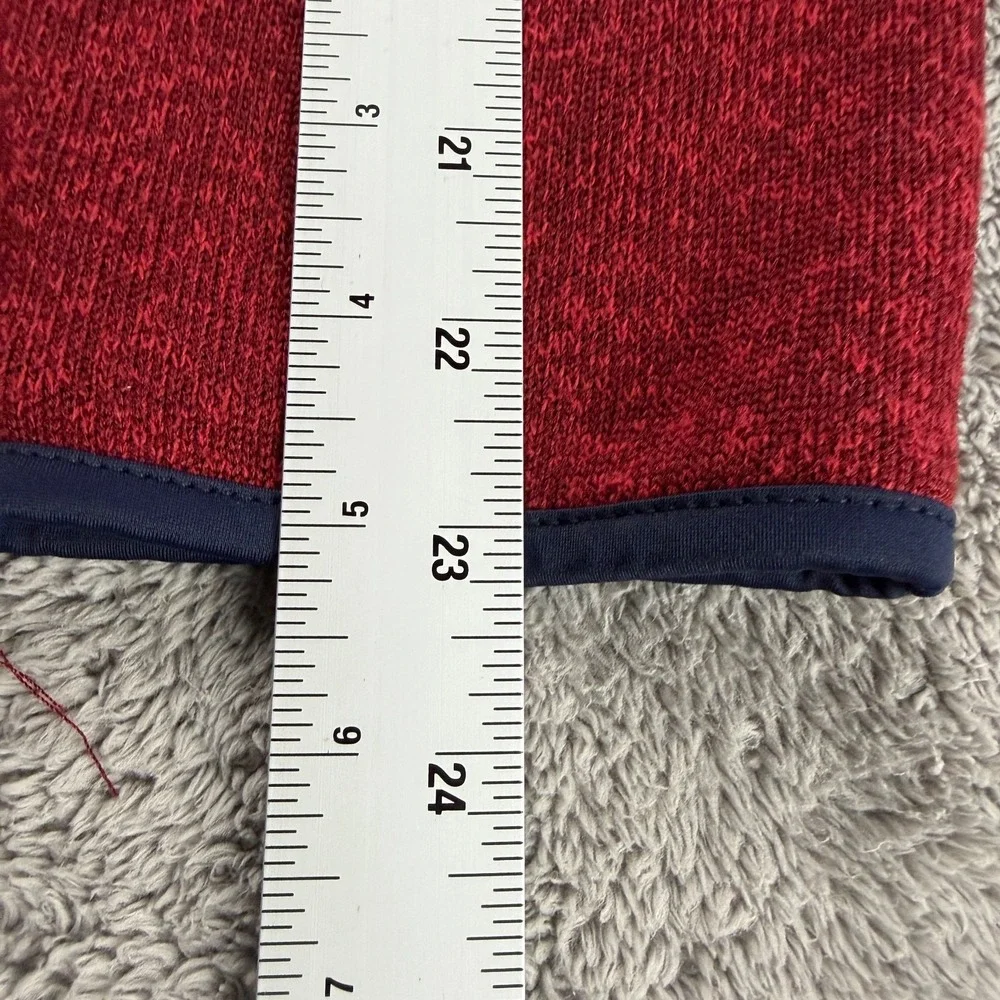Nautica Sweatshirt 1/4 Zip Pullover Mens XL Red Logo Knit Long Sleeve‎ Mock Neck